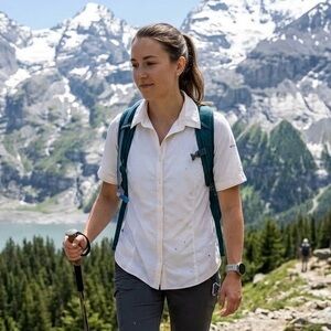 Columbia XL White Omni-Shade Button Down Hiking Shirt Technical Gorpcore Top